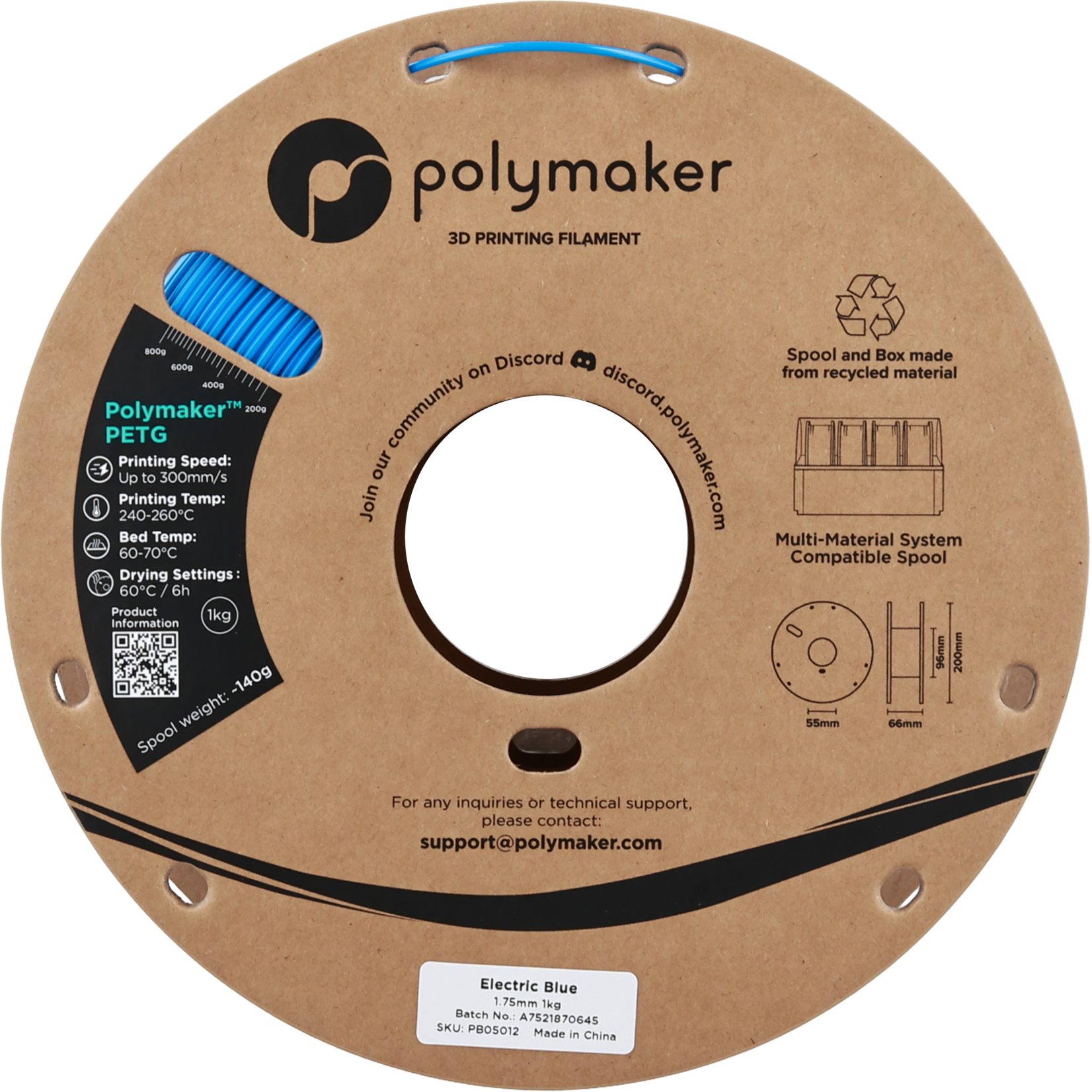 Polymaker PETG - Elektrisch blauw