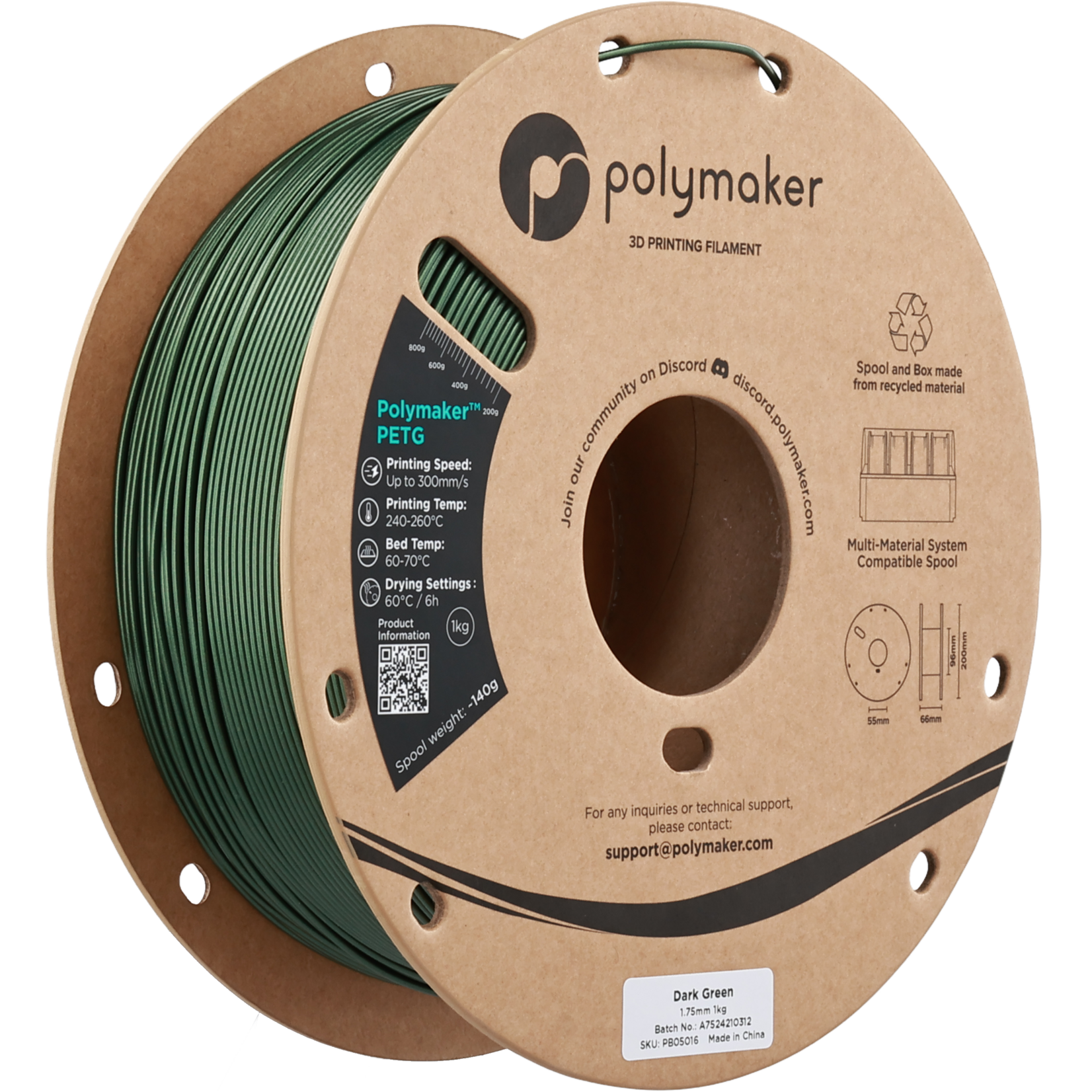 Polymaker PETG - Donkergroen