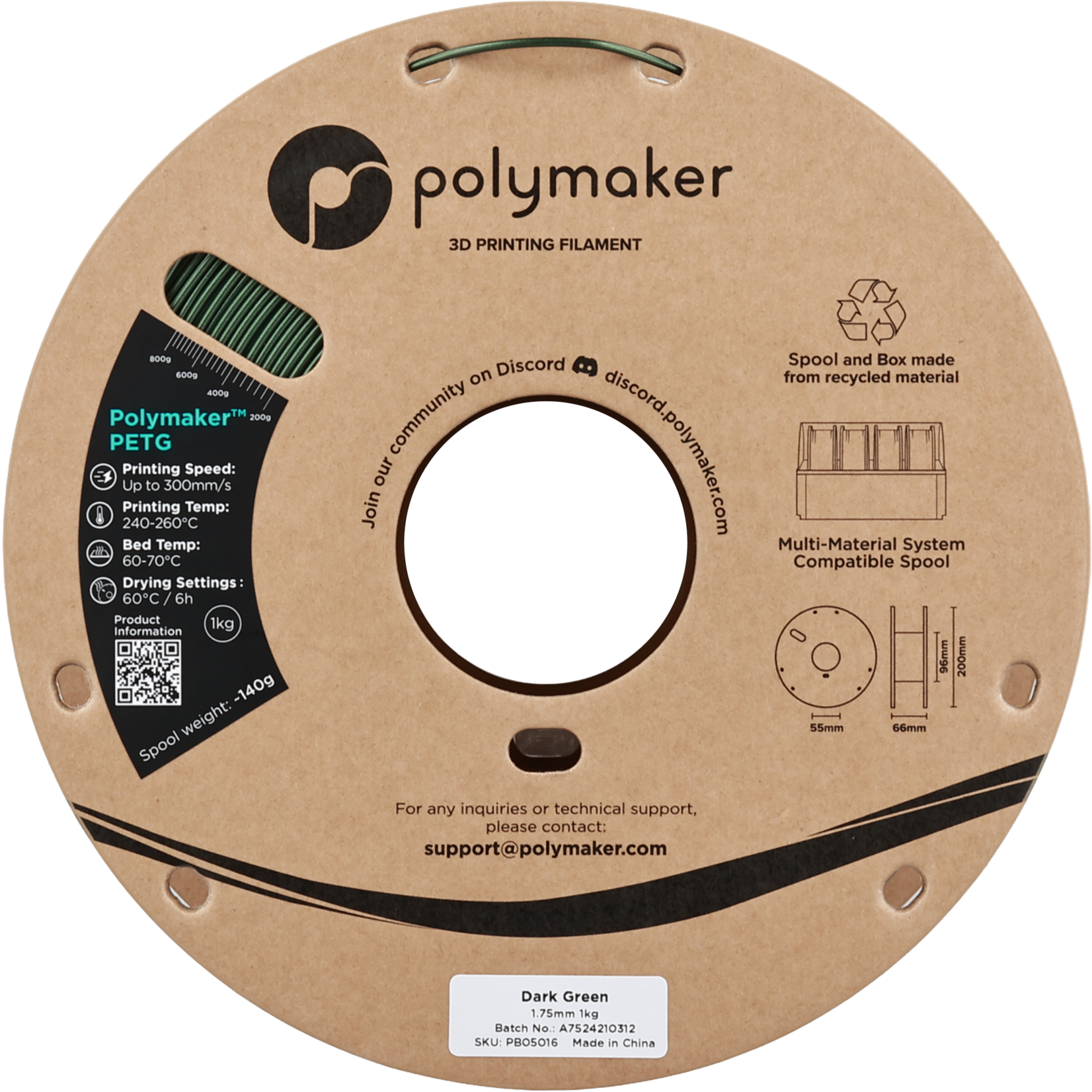 Polymaker PETG - Donkergroen