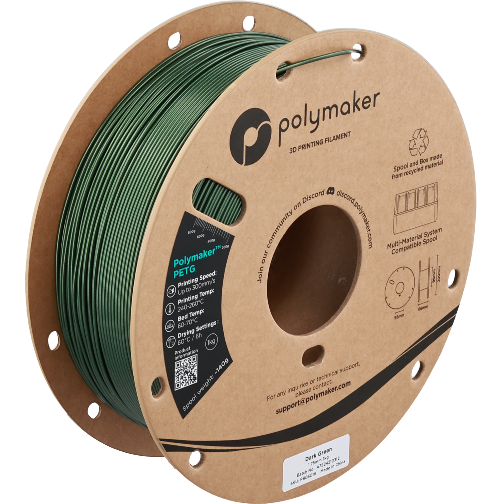 Polymaker PETG - Donkergroen