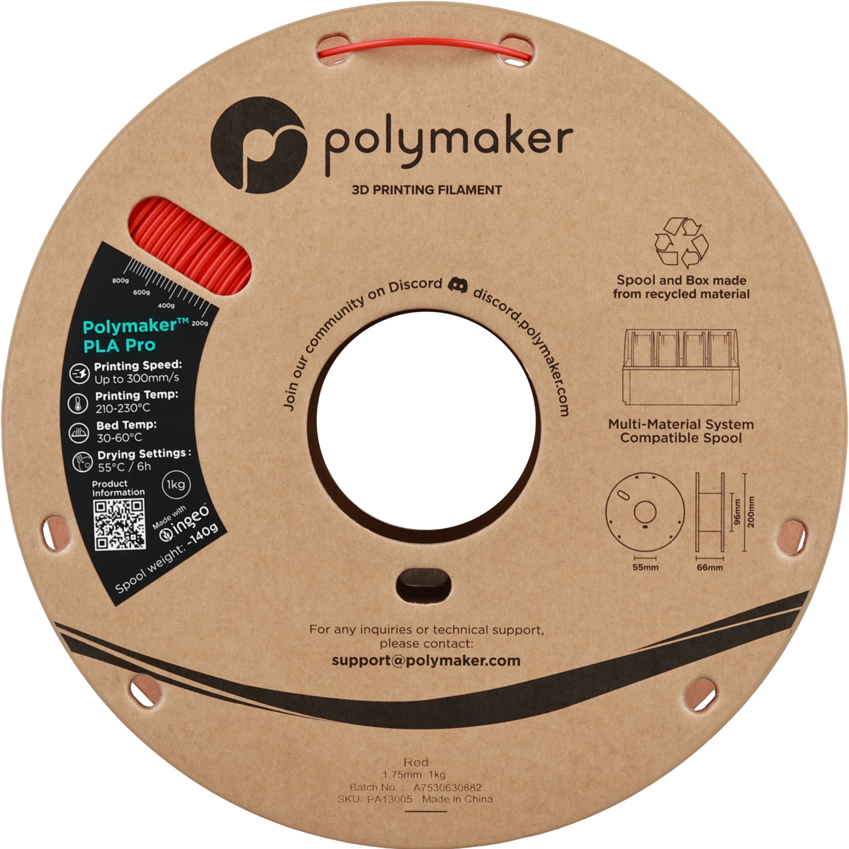 Polymaker Polymaker PLA Pro Red