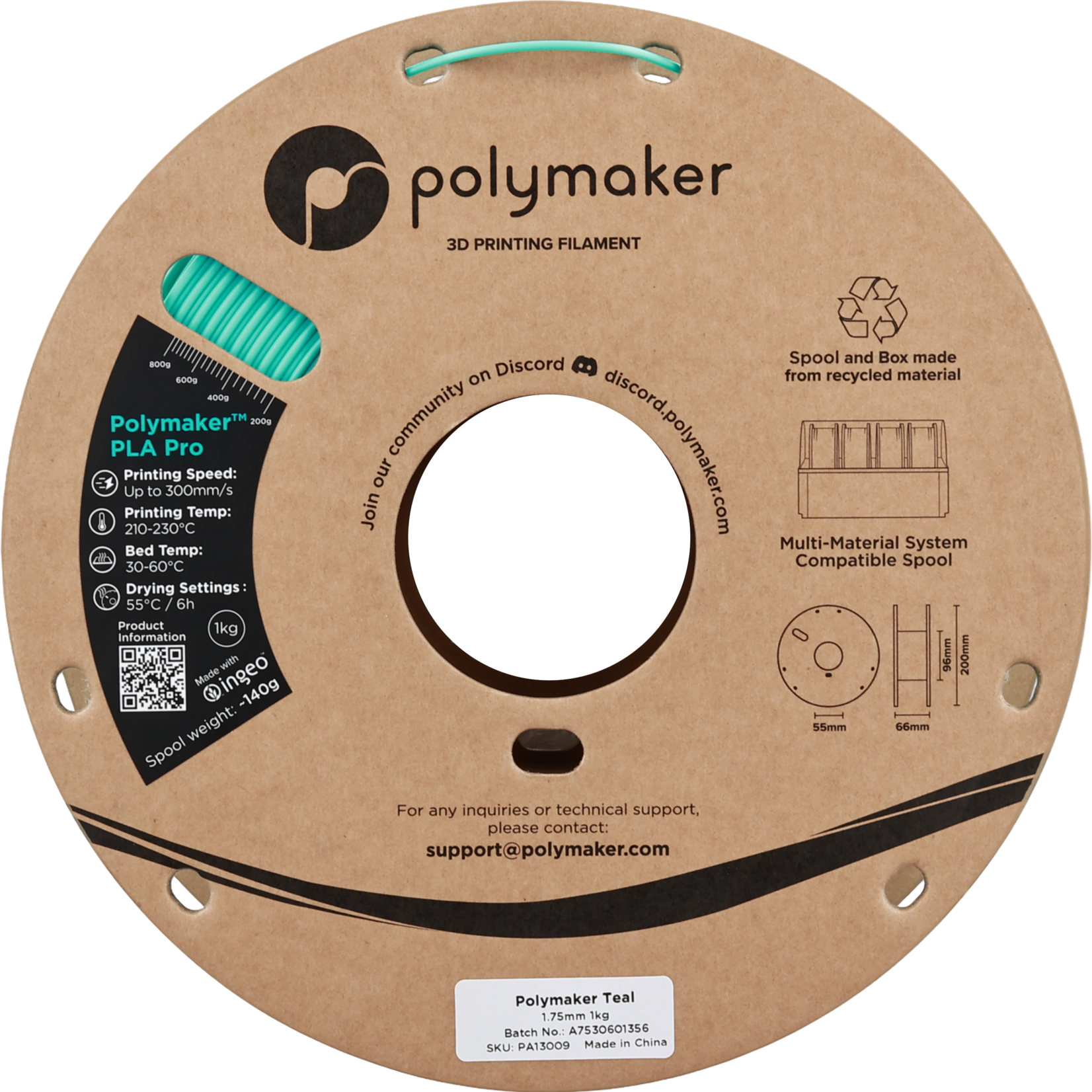 Polymaker Polymaker PLA Pro Polymaker Teal