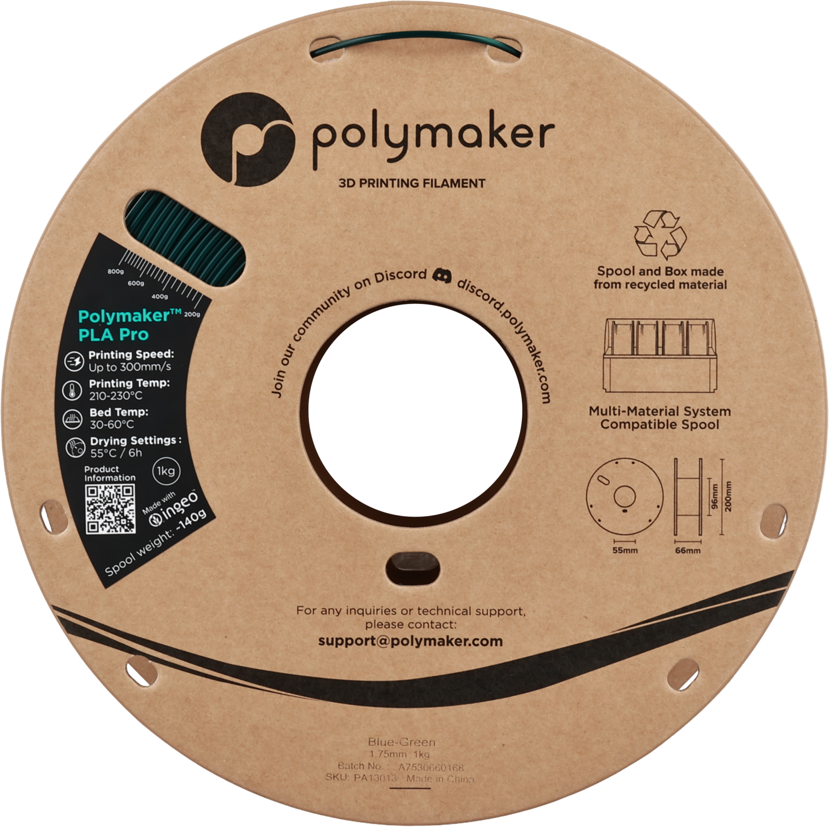 Polymaker Polymaker PLA Pro Blue-Green