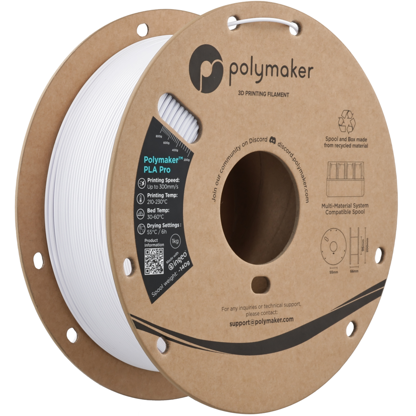 Polymaker PLA Pro - Cold White