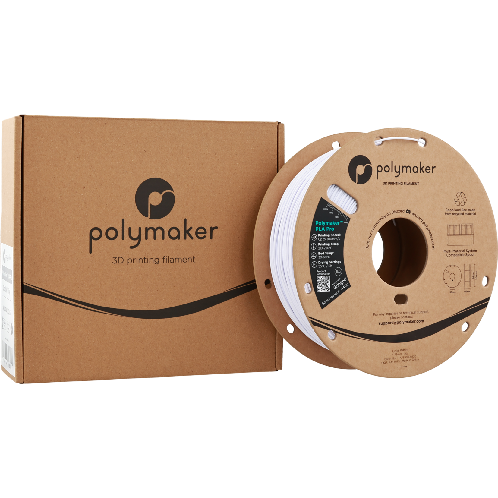 Polymaker PLA Pro - Cold White