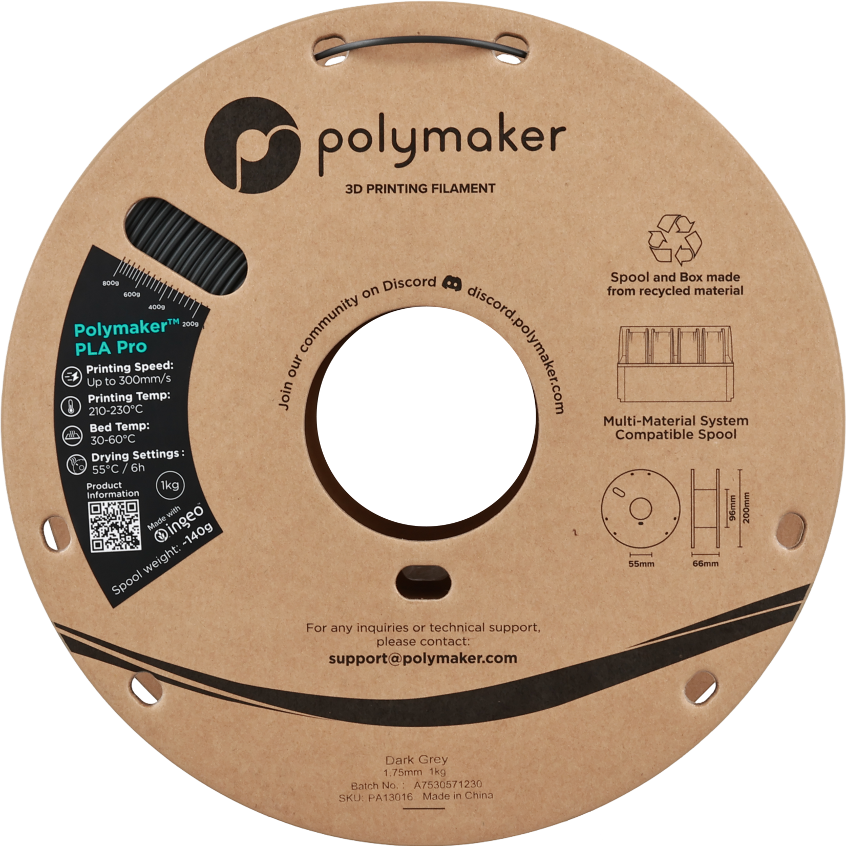 Polymaker Polymaker PLA Pro Dark Grey