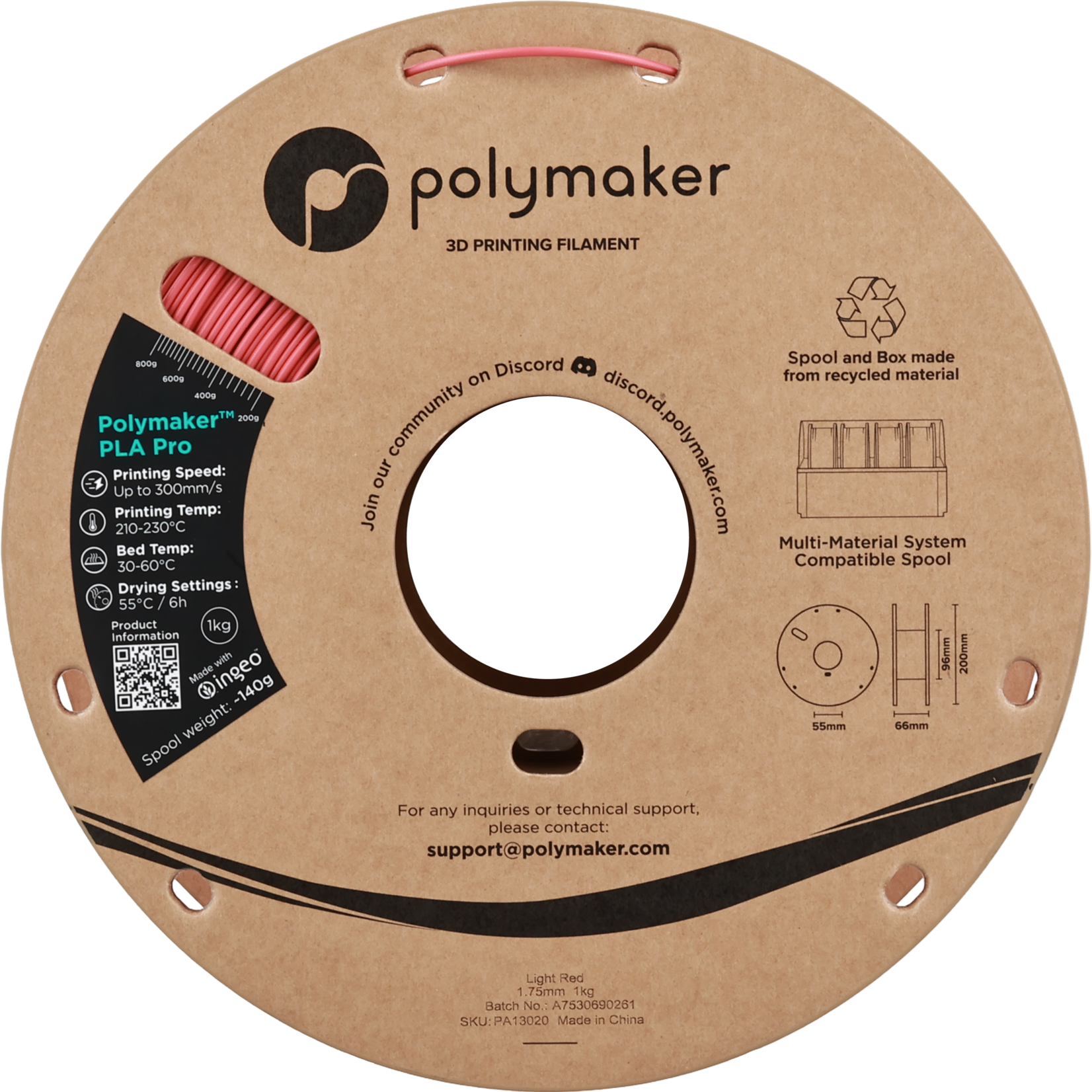 Polymaker Polymaker PLA Pro Light Red