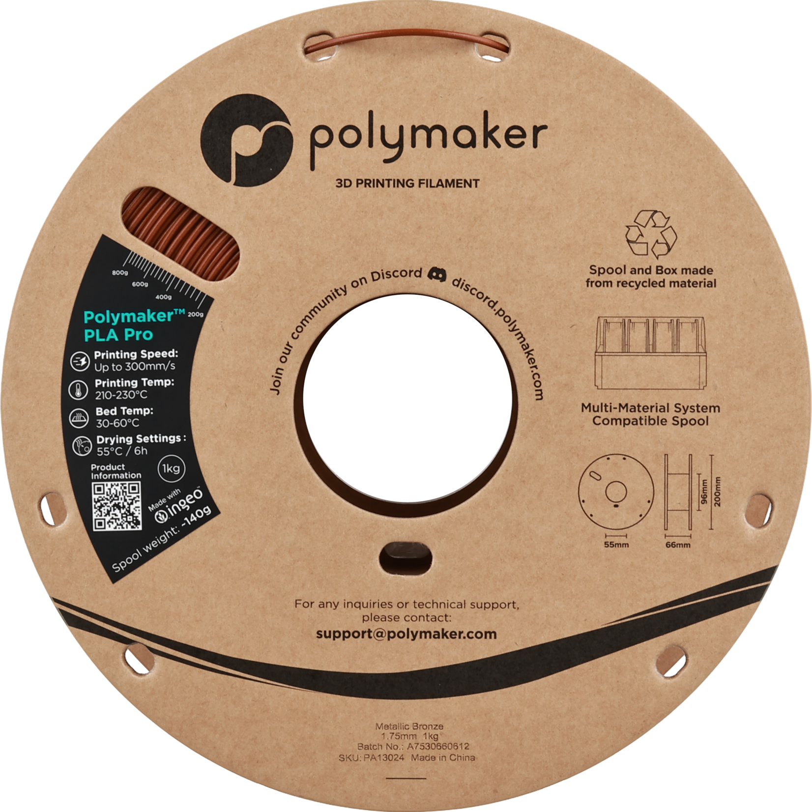 Polymaker Polymaker PLA Pro Metallic Bronze