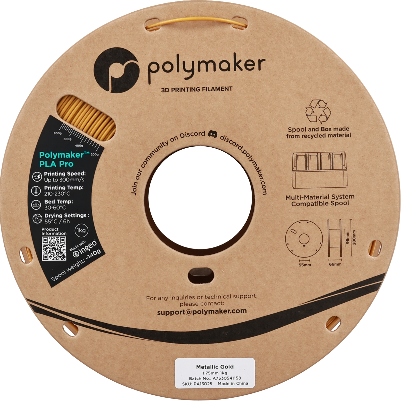 Polymaker Polymaker PLA Pro Metallic Gold