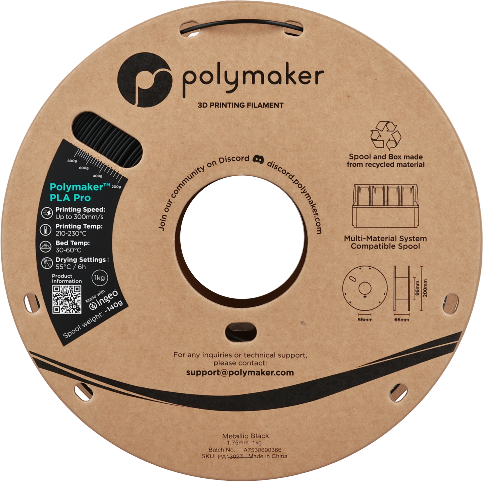 Polymaker Polymaker PLA Pro Metallic Black
