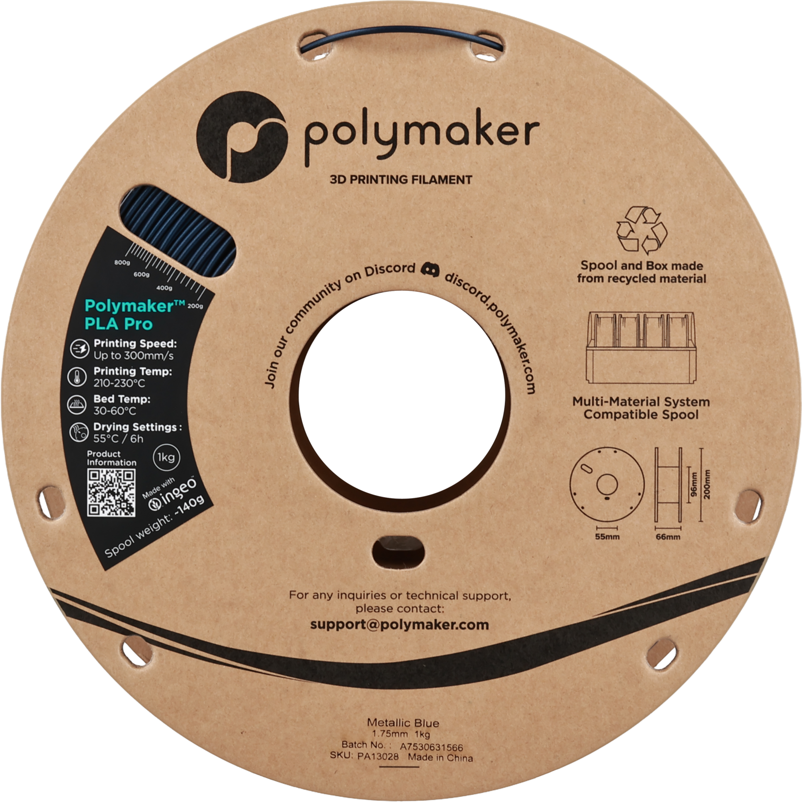 Polymaker Polymaker PLA Pro Metallic Blue