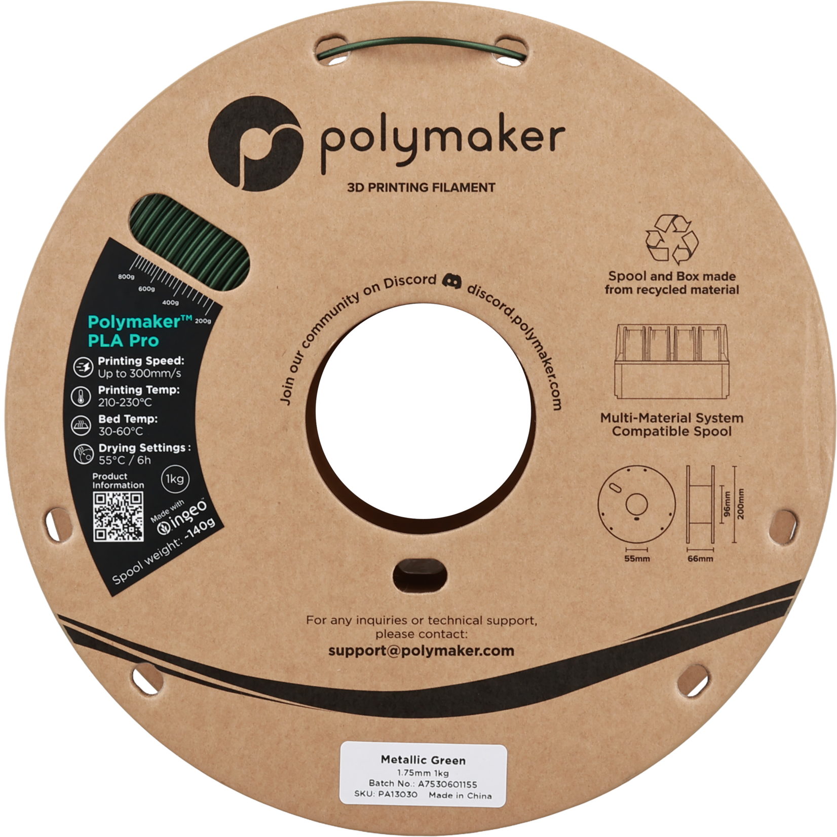 Polymaker Polymaker PLA Pro Metallic Green