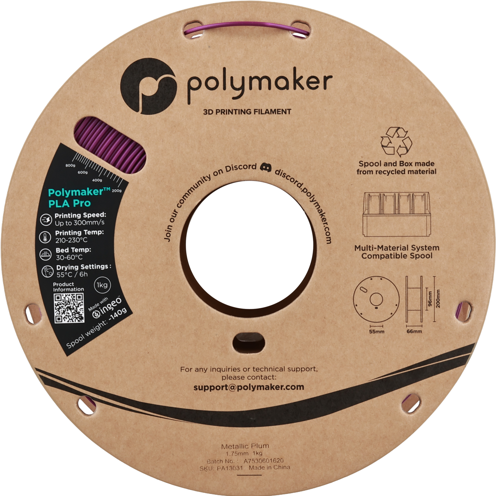 Polymaker Polymaker PLA Pro Metallic Plum