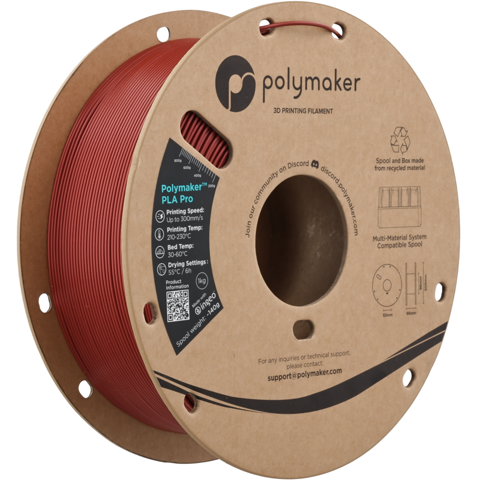 Polymaker Polymaker PLA Pro Metallic Dark Red