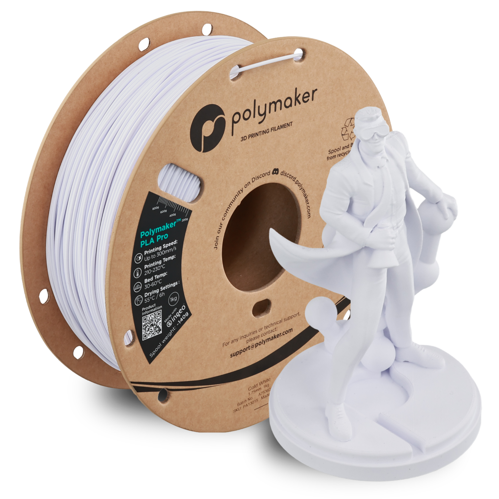Polymaker PLA Pro - Cold White
