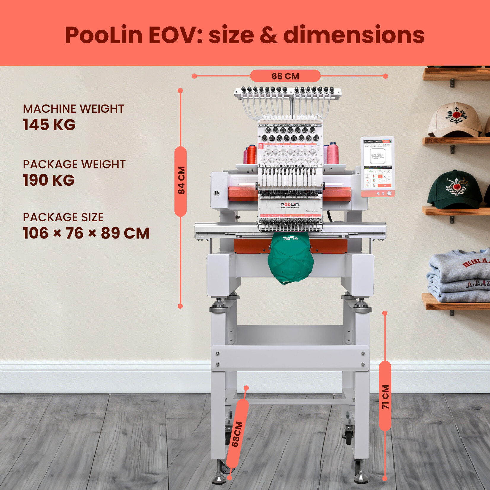 PooLin EOV Multi-Needle Embroidery Machine