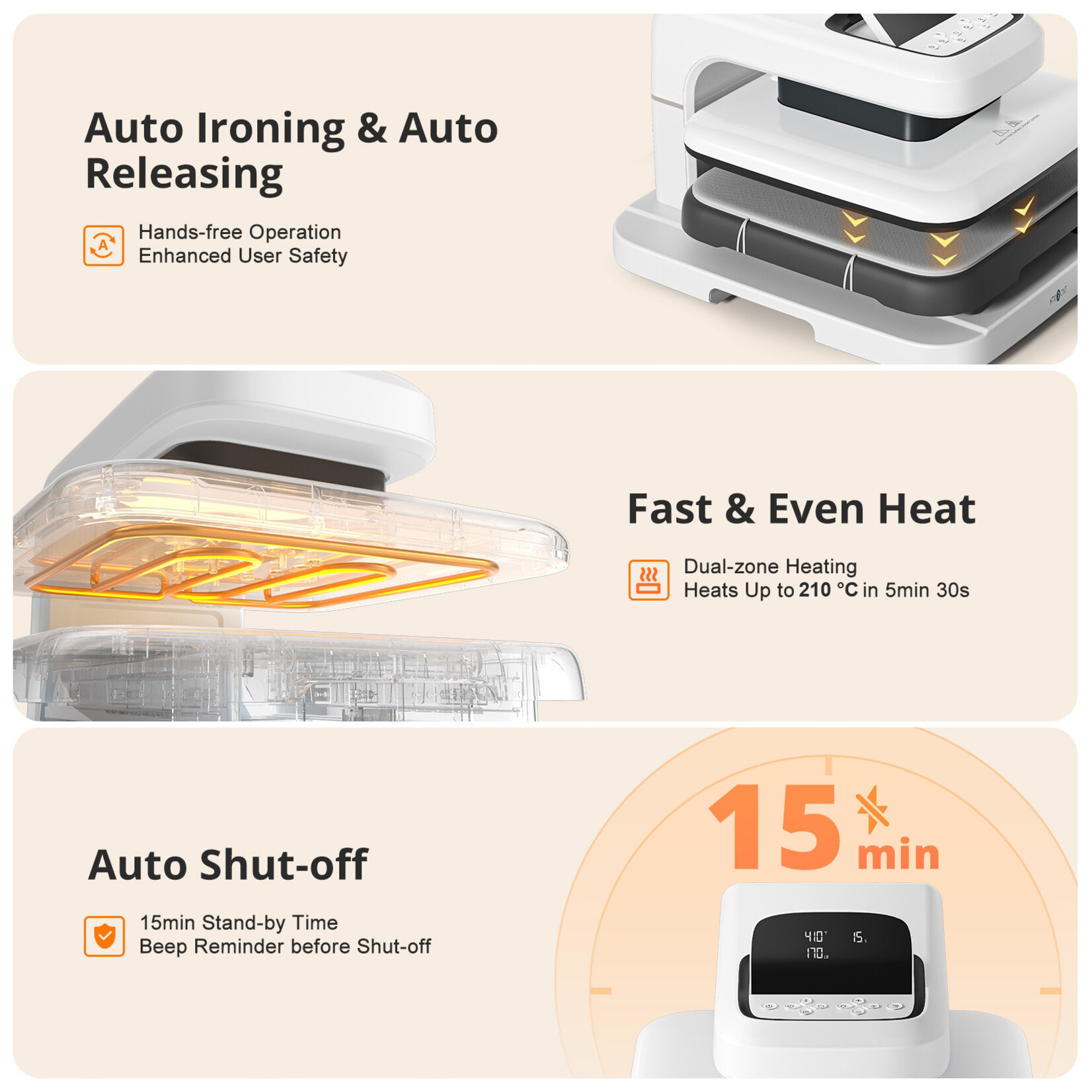 HTVRONT Auto Heat Press 2-Digit