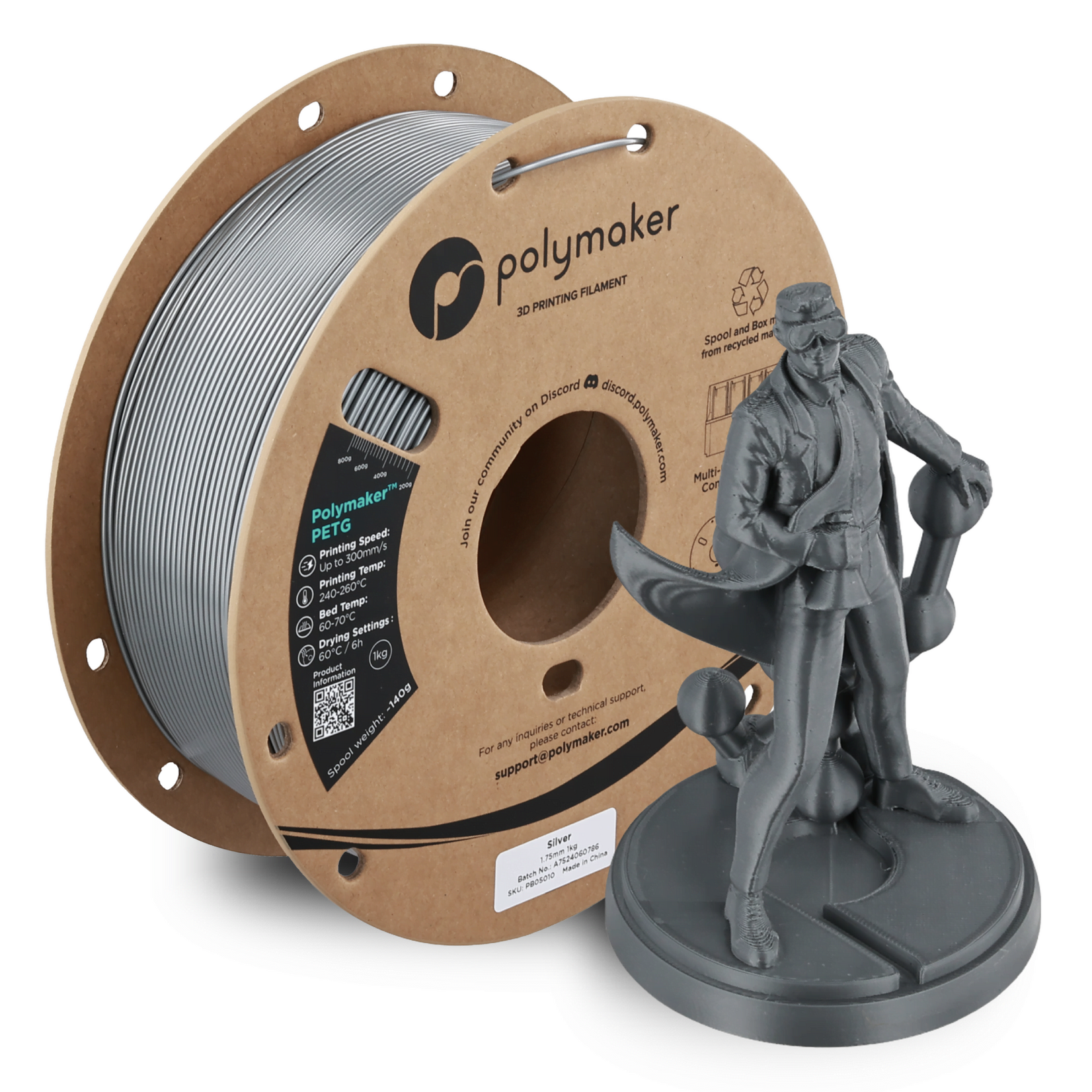 Polymaker PETG - Zilver