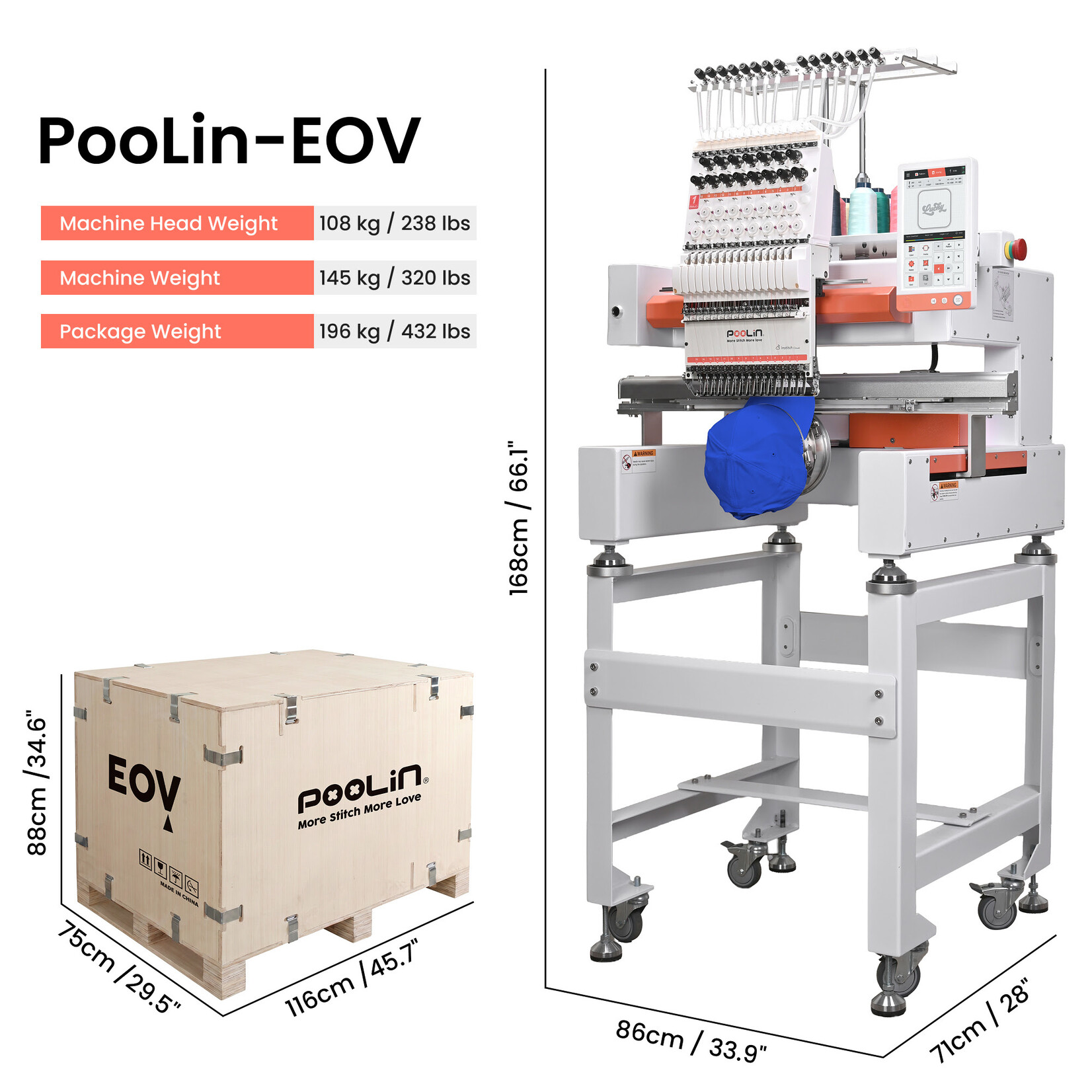 PooLin EOV borduurmachine met meerdere naalden