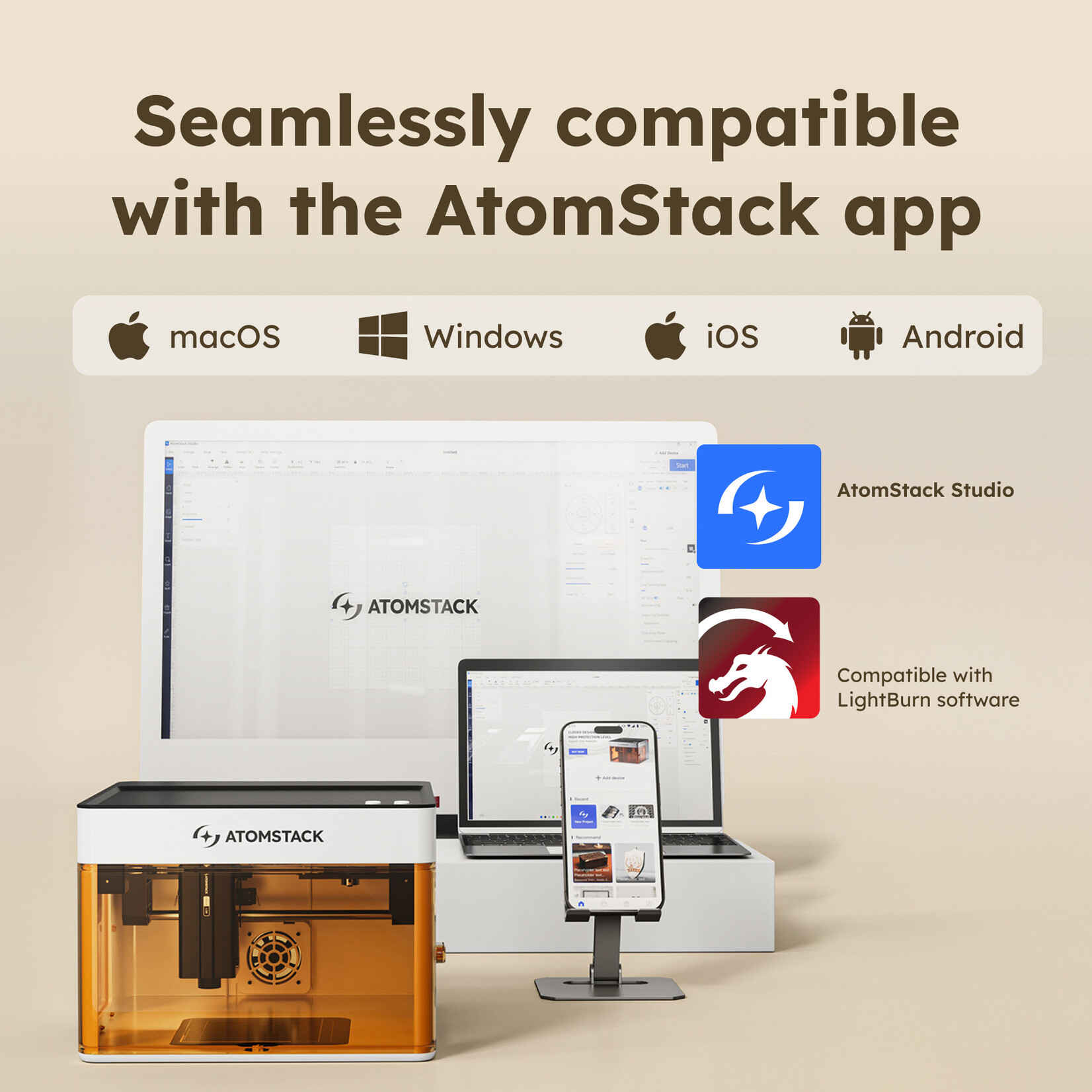 AtomStack P2 Laser Engraver - 14W Diode Galvo
