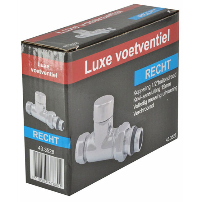 luxe regeltee 1/2''x15 (M22) knel recht chroom