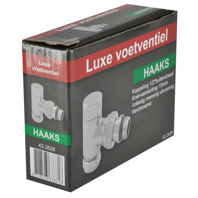 luxe regeltee 1/2''x15 (M22) knel haaks chroom