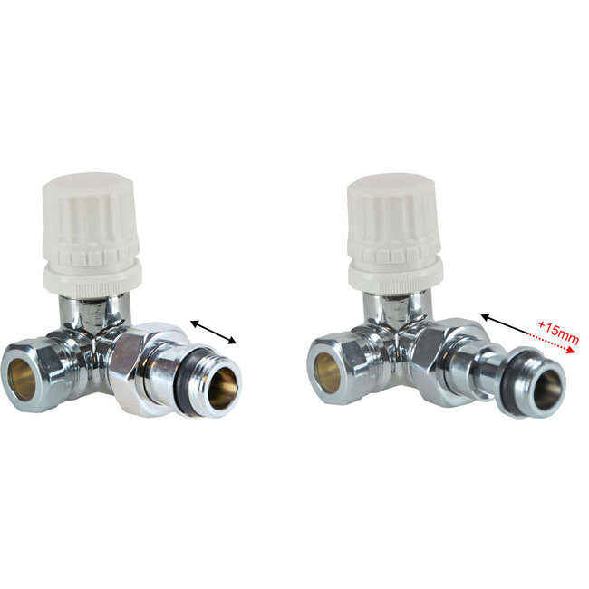 luxe therm. ventiel 1/2''x15 (M22) knel haaks rechts chroom