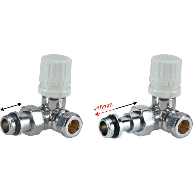 luxe therm. ventiel 1/2''x15 (M22) knel haaks links chroom