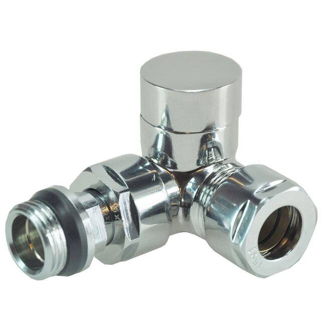 luxe regelvent. 1/2''x15 (M22) knel haaks verkeerd chroom