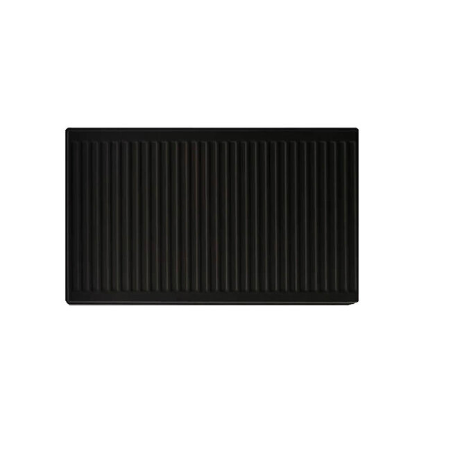 H30 x B100 T33 - Paneelradiator C8 geribbelde voorzijde Mat Zwart