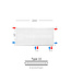 H60 x B260 T22 - Paneelradiator C8 geribbelde voorzijde Wit