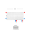 H50 x B300 T33 - Paneelradiator C8 geribbelde voorzijde Wit