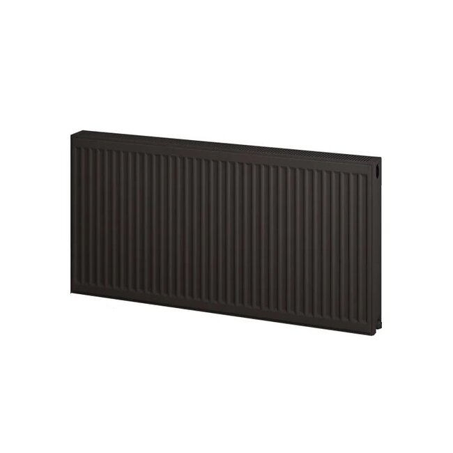 H50 x B160 T11 - Paneelradiator C8 geribbelde voorzijde Mat Zwart