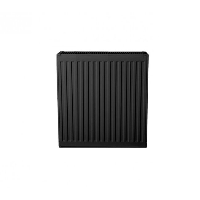 H90 x B40 T22 - Paneelradiator C8 geribbelde voorzijde Mat Zwart