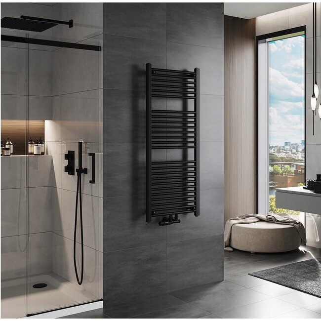 H160 x B60 cm - Handdoekradiator - Mat Zwart