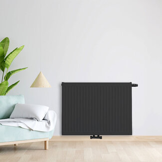 Copa H40 x B260 T11 - Paneelradiator C8 geribbelde voorzijde Mat Zwart