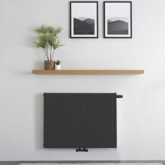 Copa H60 x B60 T22 - Paneelradiator C8 geribbelde voorzijde Mat Zwart