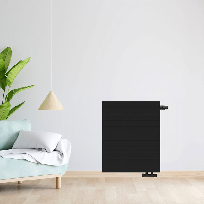 H90 x B40 T11 - Paneelradiator C6 gegroefde voorzijde Mat Zwart