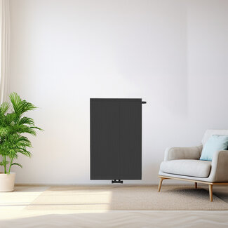 Copa H90 x B40 T11 - Paneelradiator C8 geribbelde voorzijde Mat Zwart
