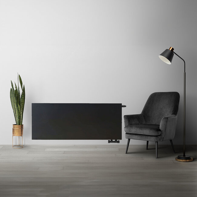 H40 x B100 T11 - Paneelradiator C6 vlakke voorzijde Mat Zwart