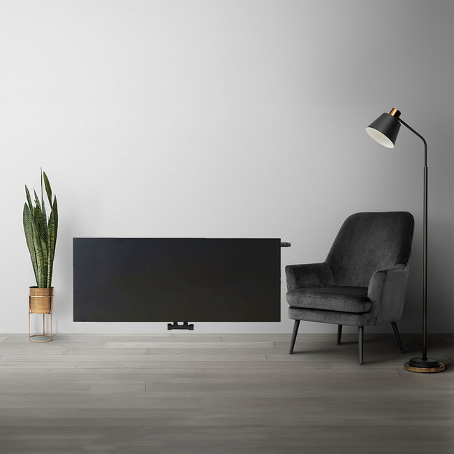 H50 x B220 T22 - Paneelradiator C8 vlakke voorzijde Mat Zwart