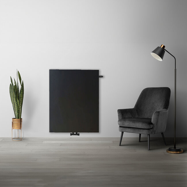 H90 x B80 T33 - Paneelradiator C8 vlakke voorzijde Mat Zwart