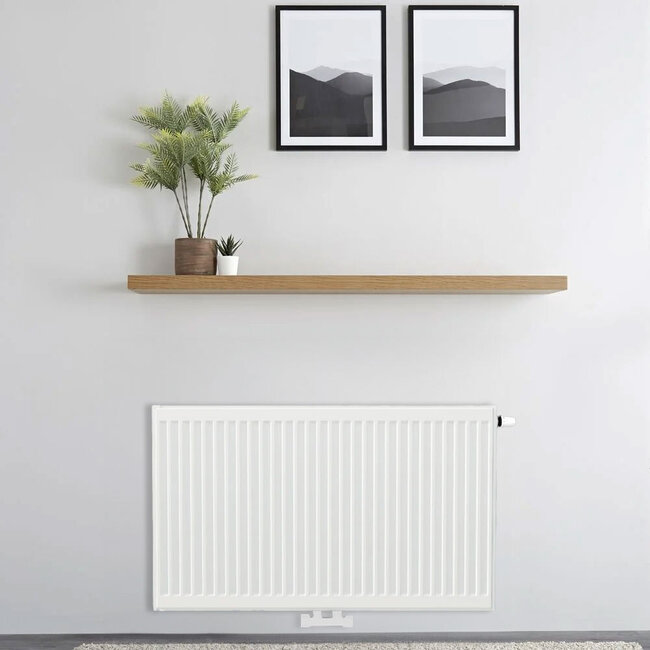 H60 x B300 T33 - Paneelradiator C8 geribbelde voorzijde Wit