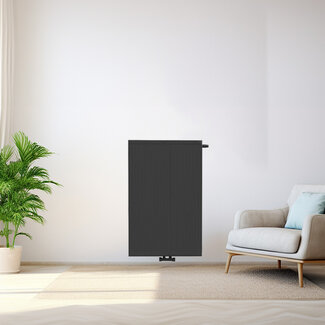 Copa H90 x B120 T11 - Paneelradiator C8 geribbelde voorzijde Mat Zwart