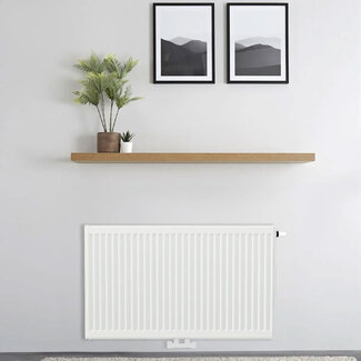 Copa H40 x B80 T33 - Paneelradiator C8 geribbelde voorzijde Wit