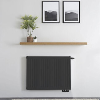 Copa H40 x B140 T22 - Paneelradiator C6 geribbelde voorzijde Mat Zwart
