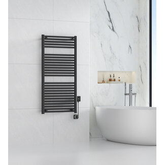 Elara Smart - elektrische handdoekradiator (700 Watt) - Mat Zwart - 118,5 x 60 Cm