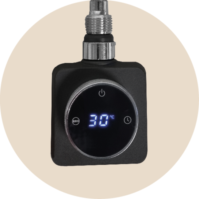 Smart - elektrische handdoekradiator (700 Watt) - Mat Zwart -118,5 x 45