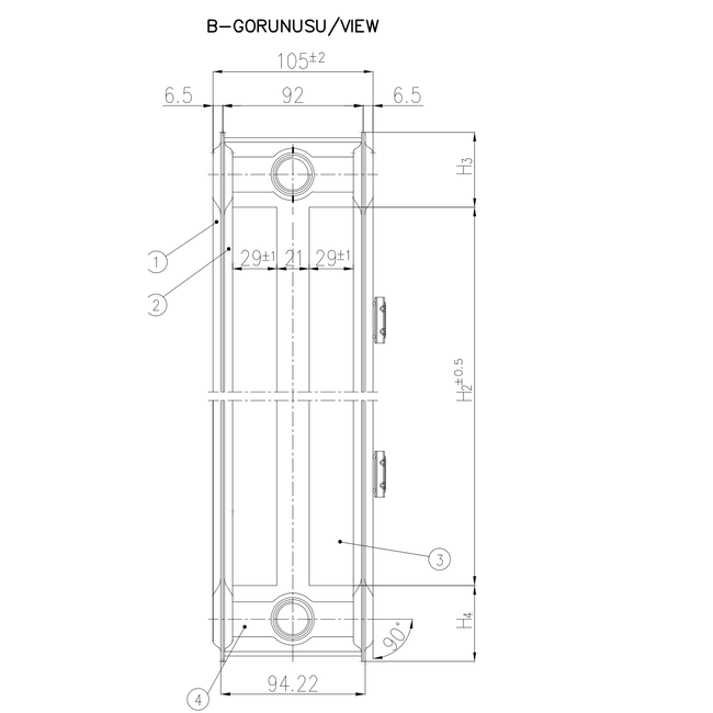 H30 x B80 T22 - Paneelradiator C4 vlakke voorzijde Mat Zwart