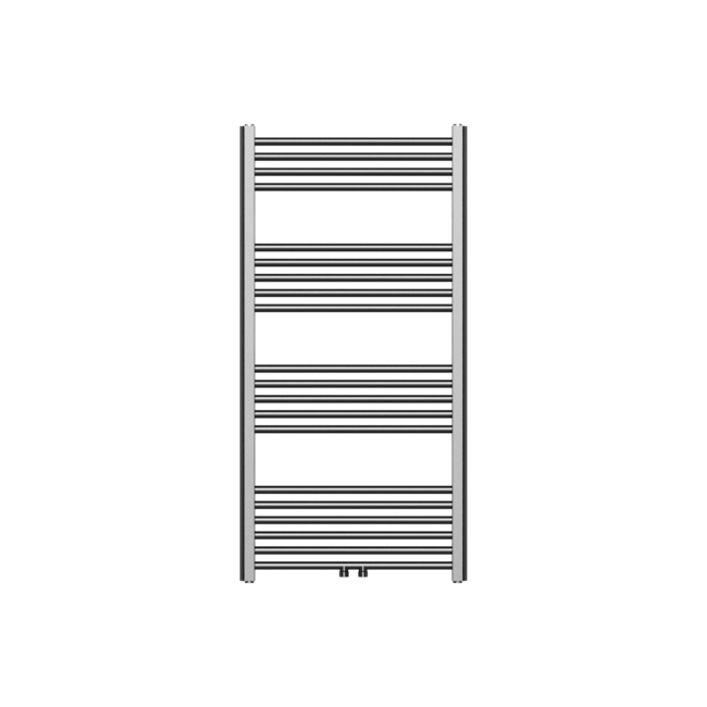 Handdoekradiator - Midden aansluiting - 120 x 60 - Gun metal Grijs